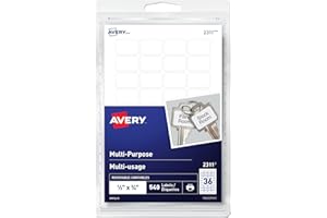 Avery Removable Print Or Write Multi-Use White Labels, 1/2 X 3/4 Inch, Pack of 540 Labels (2311)