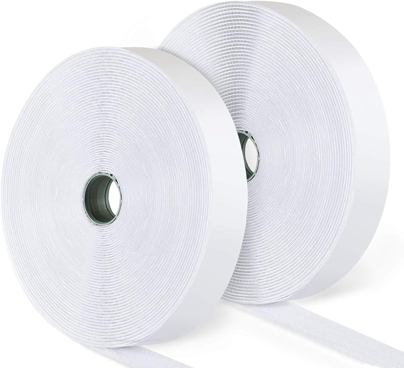 ilauke 15m Hook and Loop Tape Self Adhesive 20 mm White Heavy Duty