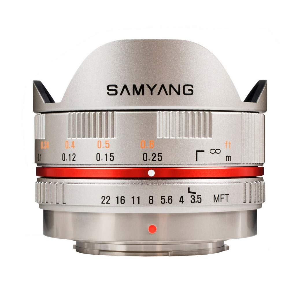 Samyang 7.5 mm Fisheye F3.5 Manual Focus Lens for Micro 4/3 - Silver