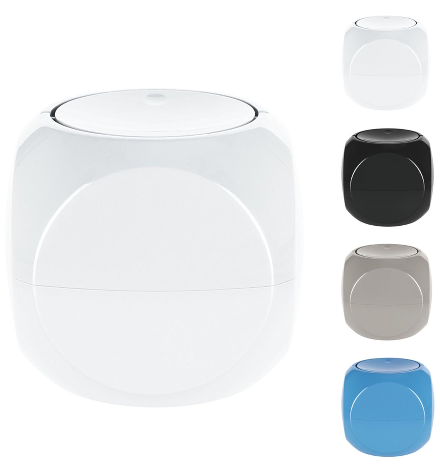 Spirella dice cosmetic waste bin, 1 litre waste bin, table waste bin with swinging lid, white