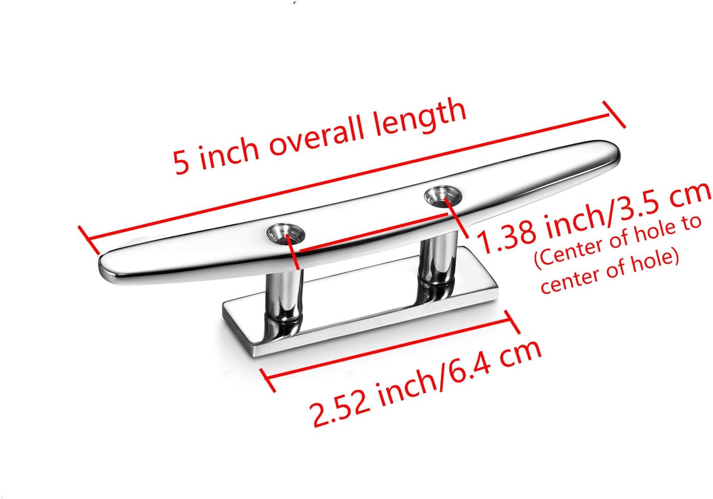 GANGUOLA Boat Cleat 5 Inch Open Base 2 Pack, Dock Cleat Heavy Duty 316 Stainless Steel，Curtain Tie, Hook, Include Installation Accessories 316 Screws : Sports & Outdoors