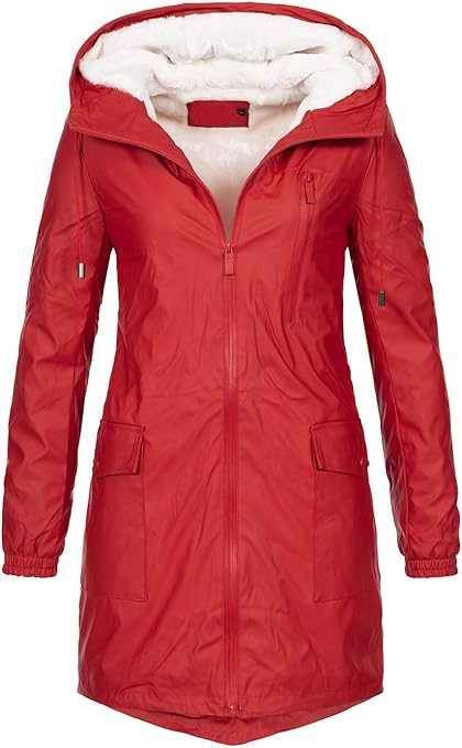 Damen Regenjacke Mit Futter - Eleganter Windbreaker-Parka Für Herbst & Übergangszeit