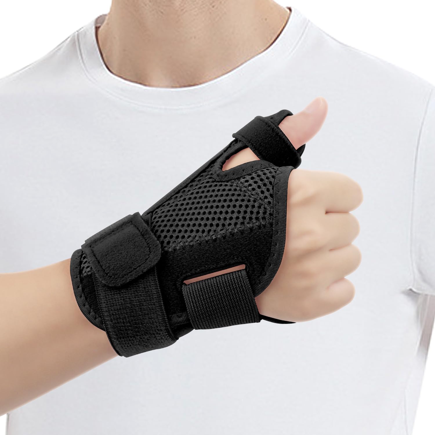 OWill Carpal Tunnel Wrist Splint Thumb Support For Arthritis Pain Relief Wrist Support Right Hand Left Hand Thumb Splint Arthritis and Tendonitis (Black)