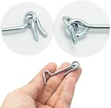 SZXMDKH 2 Inch Cabin Hook Set 4 Pack Galvanized Iron Door Window Latch Silver view 3