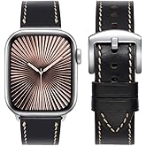 Horween Leather Band Compatible with Apple Watch Band 49mm 46mm 45mm 44mm 42mm, Handmade Soft Vintage Casual Band for iWatch Ultra 2/1 SE Series 10 9 8 7 6 5 4 3 2 1 Men and Women
