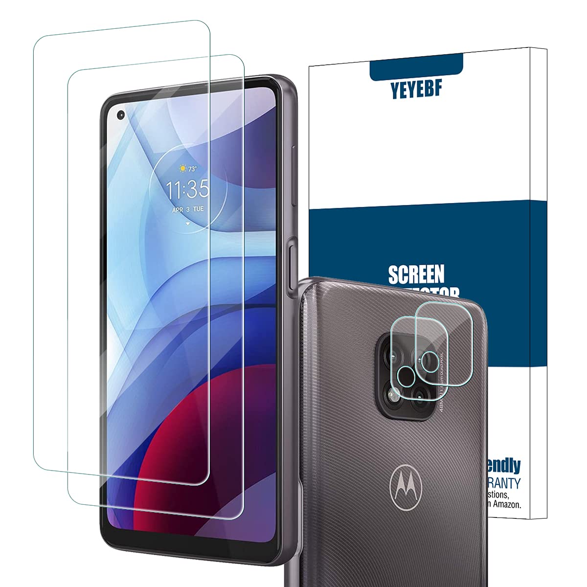 Tempered Glass Screen Protector for Motorola MOTO G Power 2021, 2 Pack, Bubble-Free, 9H Hardness, HD Clear, Full Screen Coverage, No Rainbow Effect, Easy Installation