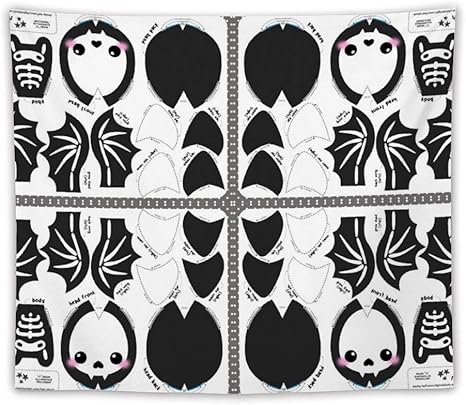 Amazon Co Jp バットぬいぐるみスケルトン タペストリー タペストリー ゆずソフト壁掛け おしゃれ 壁飾り 撮影背景布 ビーチタオル ブランケット ファブリック 壁飾り デザイン プリント 多機能装飾用品 個性ギフト ホーム キッチン