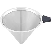 Pour Over Coffee Filter Dripper &ndash; Stainless Steel, Paperless &amp; Reusable | Compatible most drippers. Double mesh bottomless. Paperless&amp;easy-clean,Great for home,office,camping,caf&eacute;,For 1-4 Cups