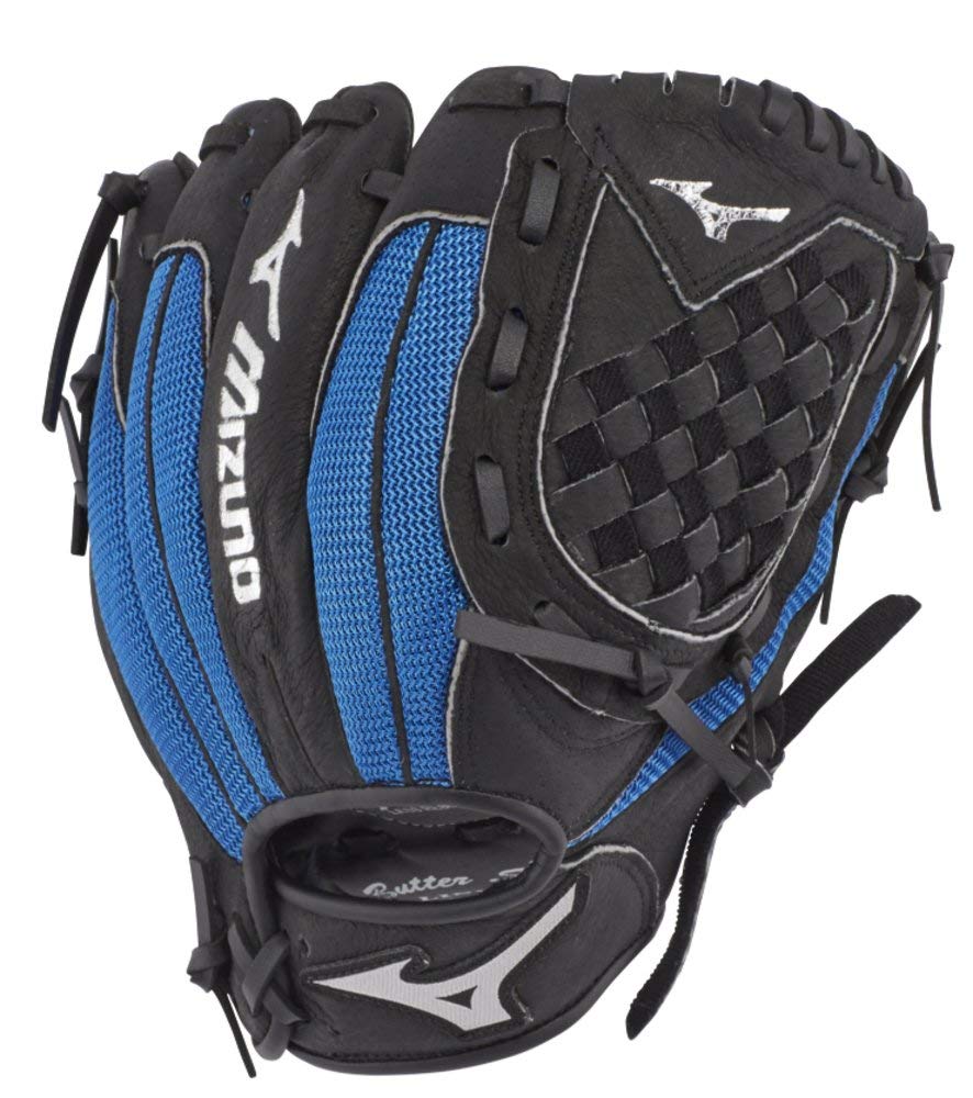 Photo 1 of Mizuno GPP1050Y3RY Prospect Series PowerClose Baseball Gloves, 10.5", Left Hand ,Black/Royal Tartan Flex Web