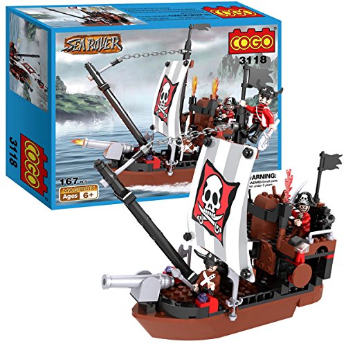 COGO Piratenschiff Bausteine Piratenschiff Spielzeug Bauspielzeug für Piraten Geschenk für Jungen und Mädchen…
