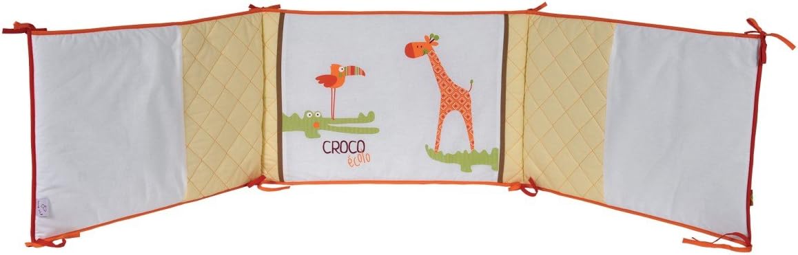 Tour De Lit Croco Ecolo 40x180cm Coloris Citronnade Coton