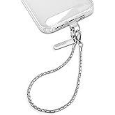 MOUTAKEY Phone Wrist Strap Metal Phone Chain Wristlet Strap Detachable iPhone Lanyard Wrist with 2 Tether Tabs iPhone Charm strap For Women girls Shopping Traveling Party Walking