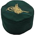 Modefa Turkish Islamic Men's Structured Kufi Hat - Round Skull Cap Takke - Sturdy Ottoman Tughra & Sandal