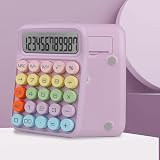 Bimormat Colorful 12 Digit Calculator Purple Candy Keyboard Style Large Display view 2