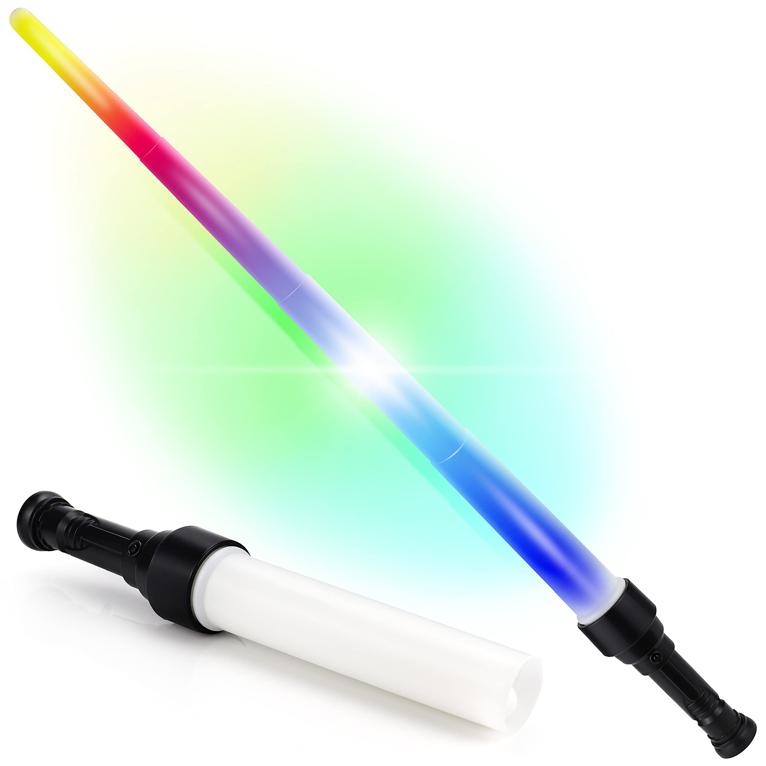 The Glowhouse Lightsaber - LED Light Up Sword - Extends & Switches to 8 Different Functions - Pulsating & Steady LED Modes - Over 3 Feet In Length - Batteries Included