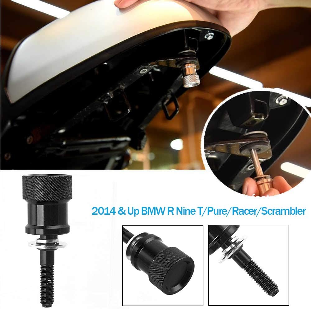 Motorcycle CNC Rear Passenger Seat Bolt Removal Tool - Less Quick Release for 14-20 R Nine T NineT R9T Pure Racer Scrambler Accessories 2014 2015 2016 2017 2018 2019 2020 (Black)