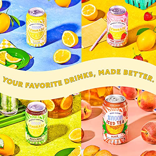 Swoon Lemonade & Iced Tea Variety 12 Pack 3 Cans of Classic Lemonade, Pink Lemonade, Peach