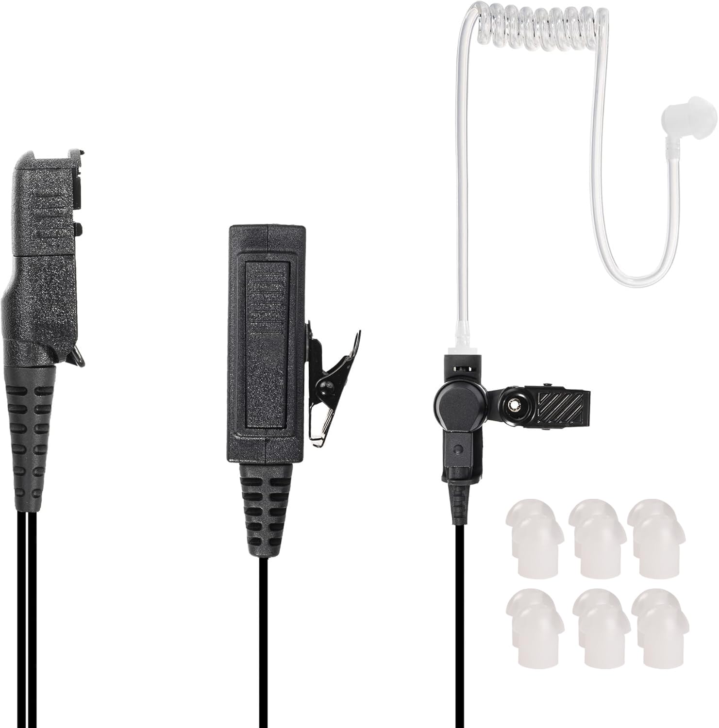 Hoornie Radio Headset Compatible with Motorola | Kevlar Reinforced Cable | Includes 11 Free Ear Plugs | Including Motorola DP2400, DP2600, DP3441, DP3661, XPR3300, XPR3500