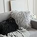 MIULEE Faux Fur Pillow Covers Luxury Fluffy Mongolian Series Style Throw Pillow Case Decorative Fuzzy Cushion Cover for Sofa Bedroom Car, 12x20 Inch Black