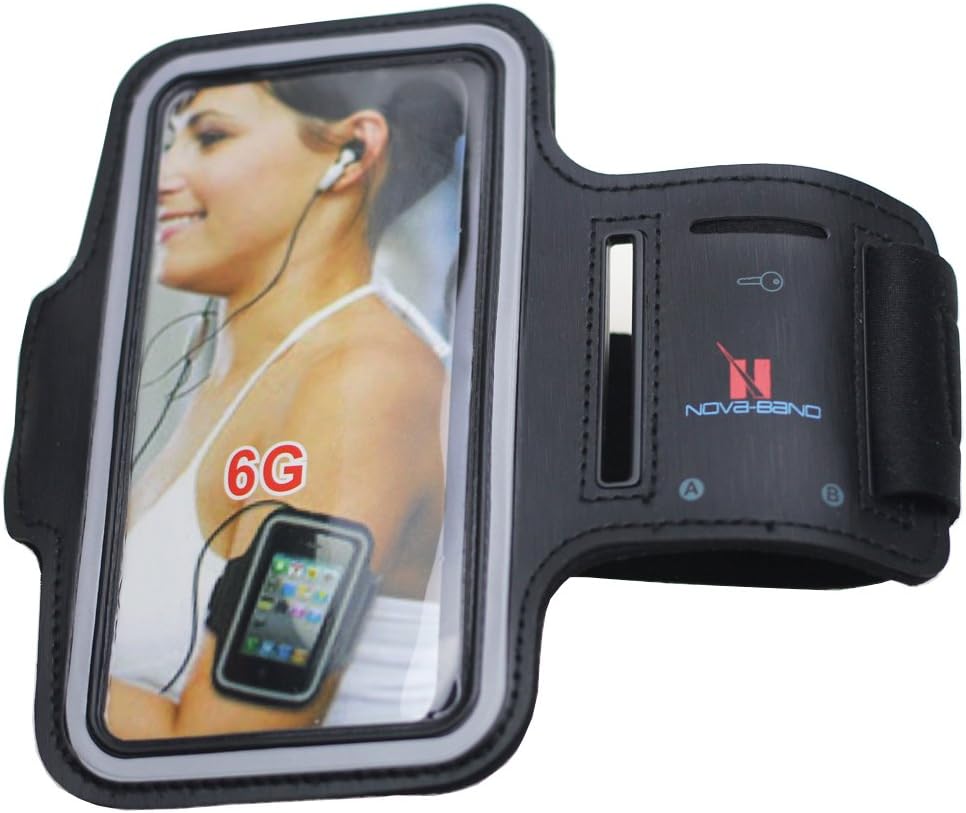 Nova-Band Sporty Armband + Key Holder for Apple iPhone 6 (4.7") (Black)