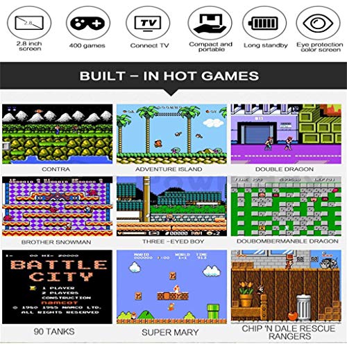 yuemizi Retro Mini Handheld Video Game Console Gameboy Built-in 400 Classic Games (Yellow)