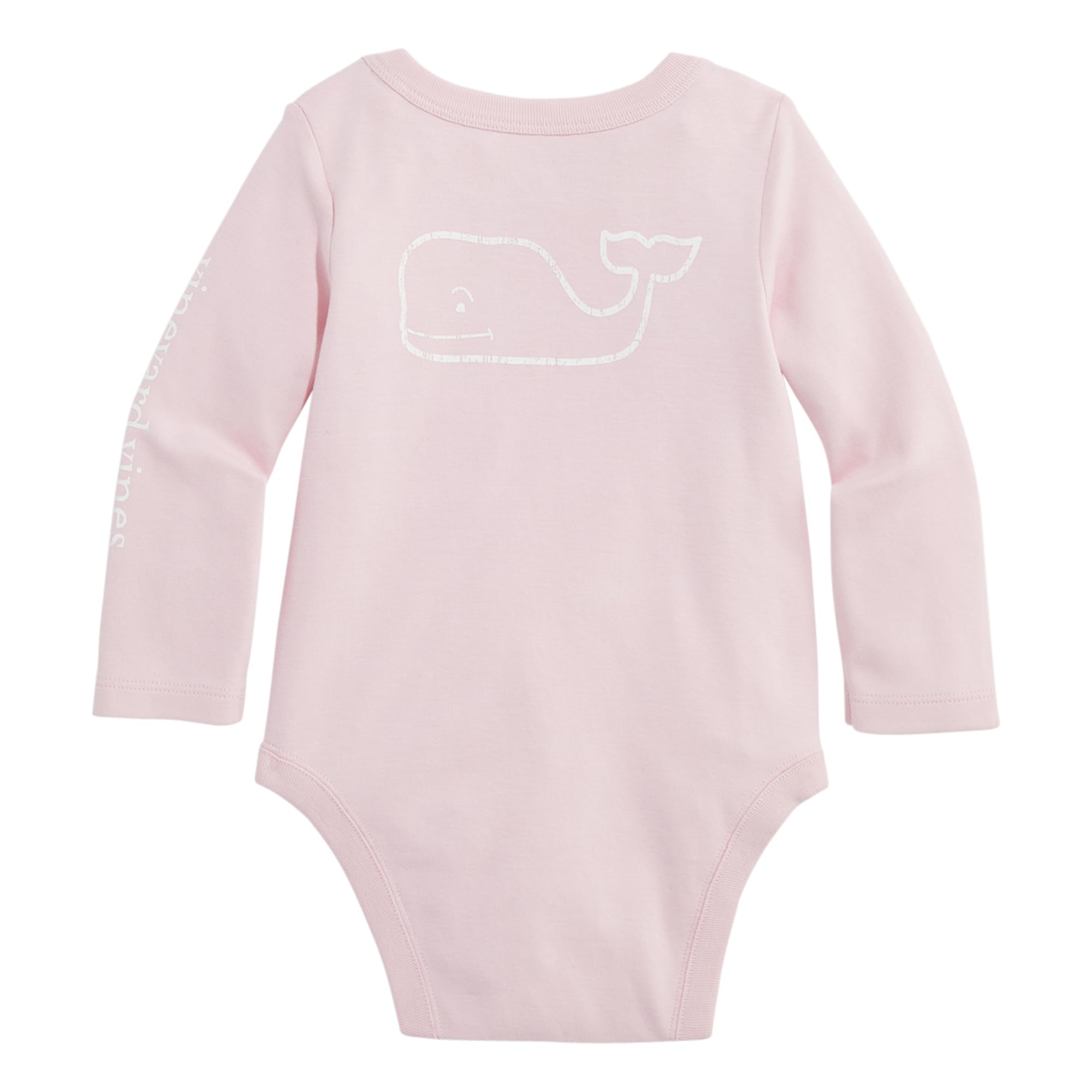 vineyard vines Baby Long-Sleeve Vintage Whale Body Suit, Flamingo, 3-6