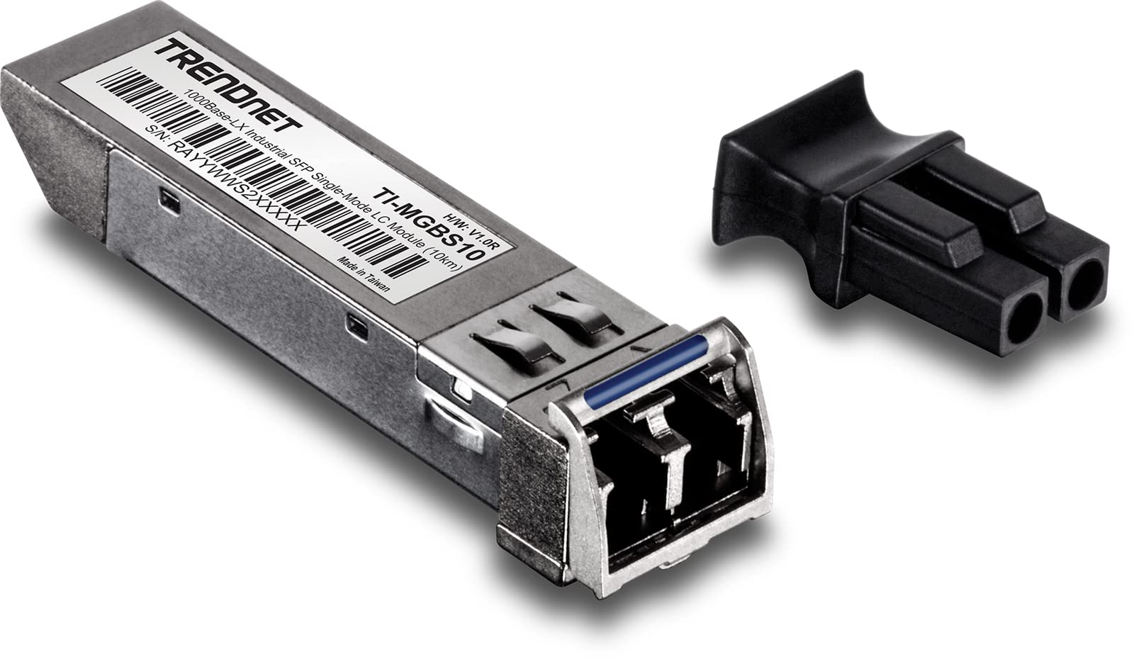 TRENDnet 1000Base-LX Industrial SFP Single-Mode LC Module (10km-6.2 Miles), IEEE 802.3z, ANSI, MSA Compliant, Data Rates up to 1.25 Gbps, Hot-Pluggable, LC-Type Duplex, TI-MGBS10