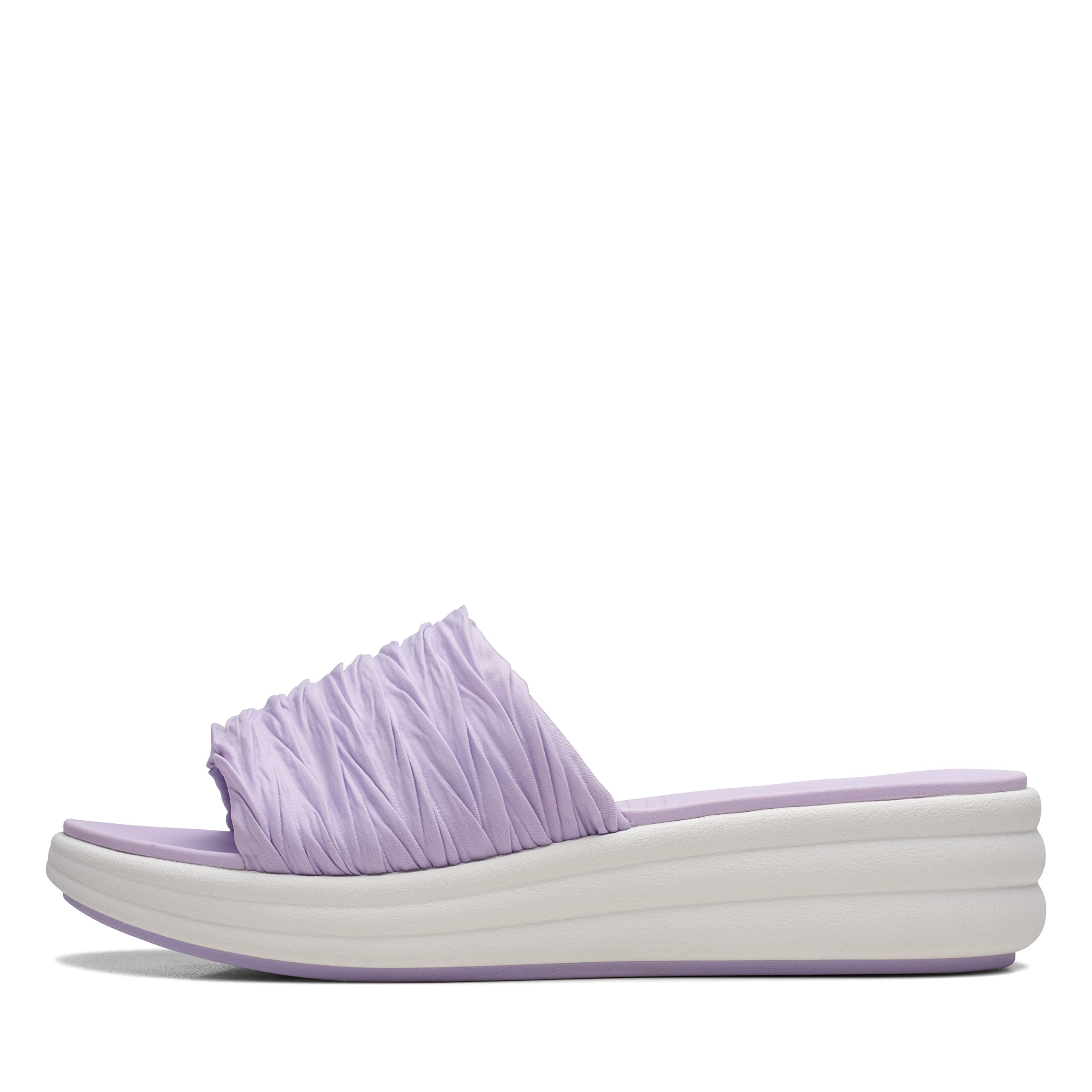 Clarks Women’s Drift Petal Flat Sandal, Lilac Synthetic, 12