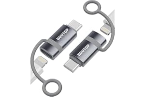 BOUTOP [Apple MFi Certified] 2 Pack Lightning to USB C Adapter, Support 65W PD Fast Charging Compatible with iPhone 15/Pro/Plus/Pro Max and More Type C Devices-Gray