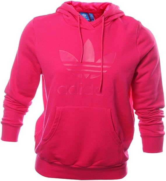 adidas trefoil hoodie women's pink