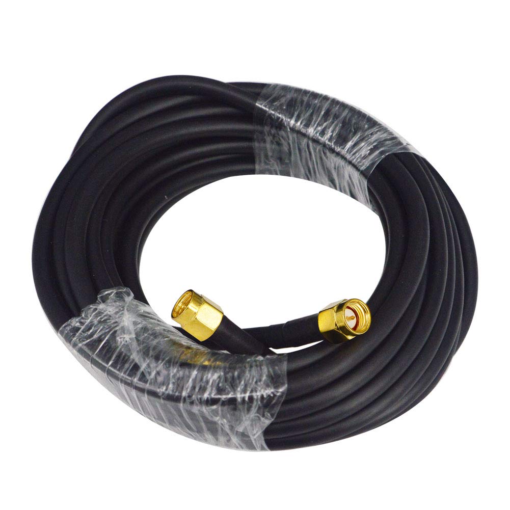 BOOBRIE 10M SMA Male to Male Cable RG58 Coax Cable Low Loss WiFi Antenna Cable SMA Male to SMA Male Connector Cable SMA Male Coaxial Cable for 2G 3G 4G LTE FPV Antenna Wireless Router WLAN Power Cord