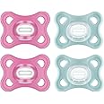 MAM Comfort Baby Pacifiers, Lightweight One-Piece Full Silicone Binky for Newborns 3-12 Months, BPA-Free, Easy to Clean Pacifier, Best for Breastfed Babies, 4 Count Binkies