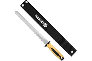 maudibozz Insulation Knife - Sod Cutter Knife: stainless steel 11.14-Inch sharp blade, double side utility Lawn Repair Saw with Nylon Sheath