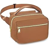 printe Small Diaper Bag with Portable Changing Pad, Crossbody Women Waist Bag with Wipes Pocket for Travel, Stroller Diaper Fanny Pack, Brown