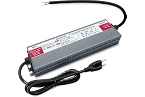 QNNP® LED Driver 200 Watts 24V DC Low Voltage Transformer Waterproof IP67 Power Supply Transformer Adapter AC 100V-120V to 24V DC, LED Power Supply for Indoor Outdoor LED Lighting