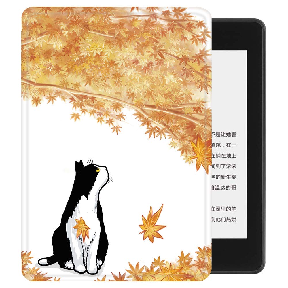 Youngme Case for All-New Kindle (2022 Release) with Hand Strap - Leather Cover Auto Sleep/Wake for 6" Kindle (11th Generation) - 2022 Release (Maple Cat)