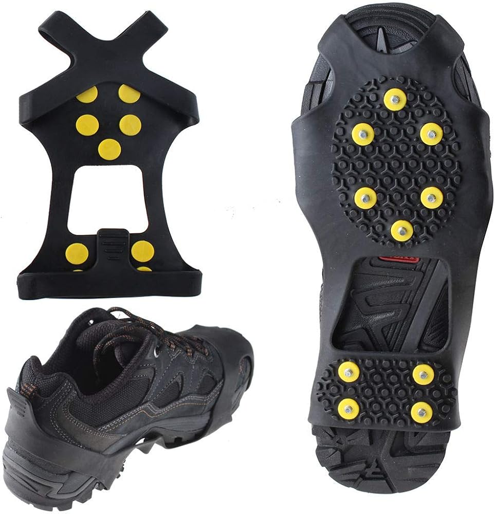 WADEO Ice Grips for Shoes and Boots, Shoe Grips for Ice and Snow, Ice