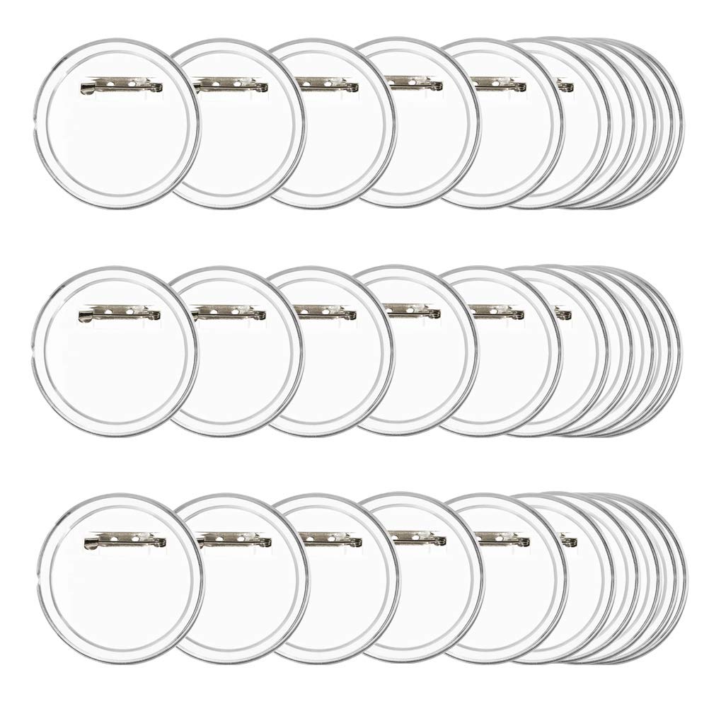 TIMESETL 30pcs Pin Button Design Badge, 6cm Clear Button Craft Badges Kit, Clear Button Pin Badges for DIY Crafts and Children's Paper Craft Activities and More