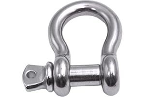 MarineNow US Type 316 Stainless Steel Bow Shackle with Over Size Screw Pin for Anchor, Towing, Off Road Recovery