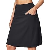 Ewedoos 20" Knee Length Skorts Skirts for Women with Pockets Golf Tennis Skirt High Waisted Athletic Skorts Casual Summer