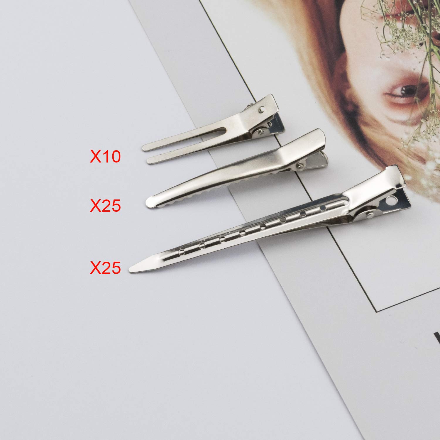 EAONE 60 Pieces Alligator Hair Clips, Hair Bow Clips Duck Bill Metal Hair Clip Professional Sectioning Clips Hairpins Assorted Size(1.80 Inch, 2.36 Inch, 3.5 Inch) for Salon Women Girls Bows DIY Accessories : Beauty