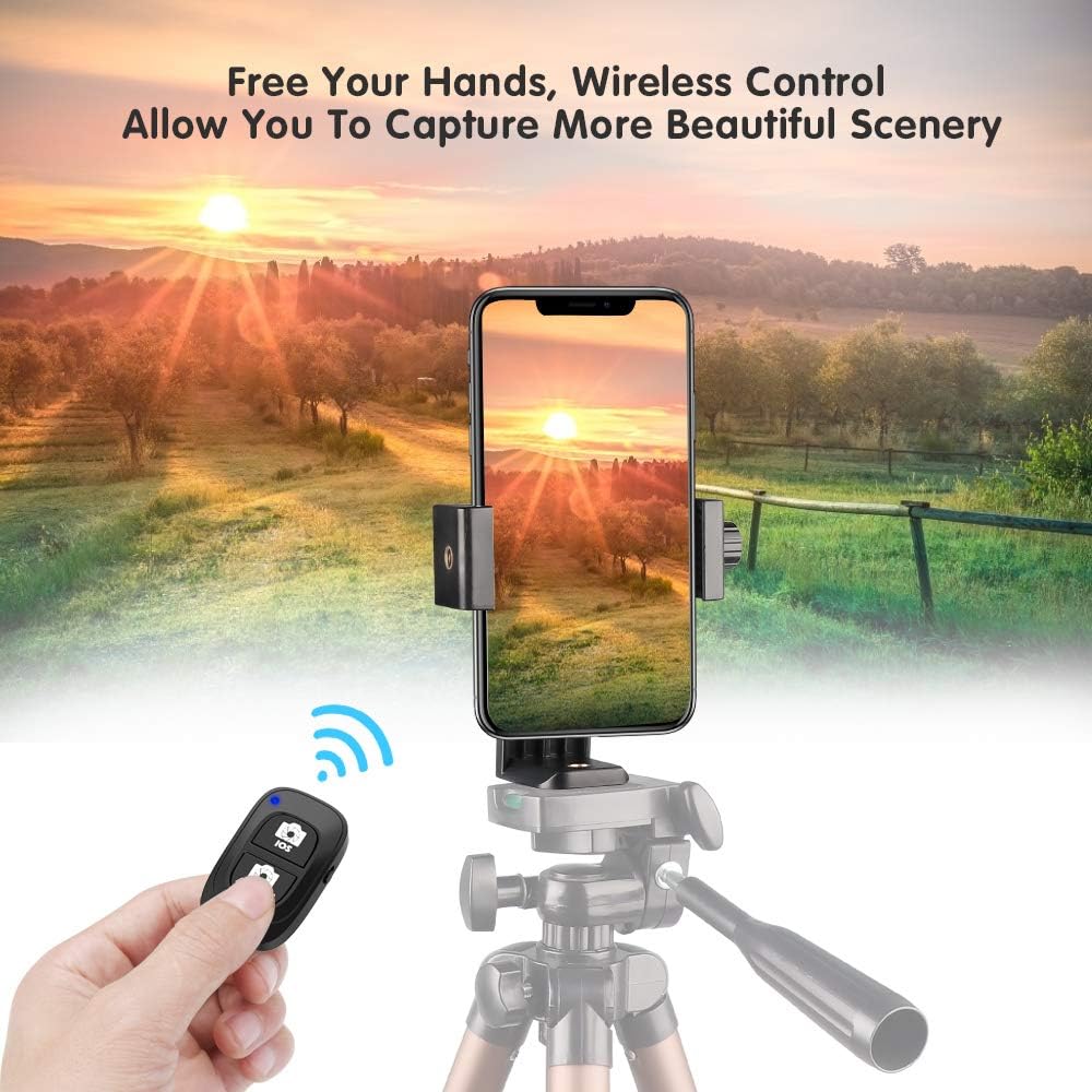 UBeesize Cell Phone Tripod Mount with Wireless Remote, Selfie Stick Monopod Head and Tripod Adapter Stand Holder Compatible with iPhone Android and All Phones: Camera & Photo