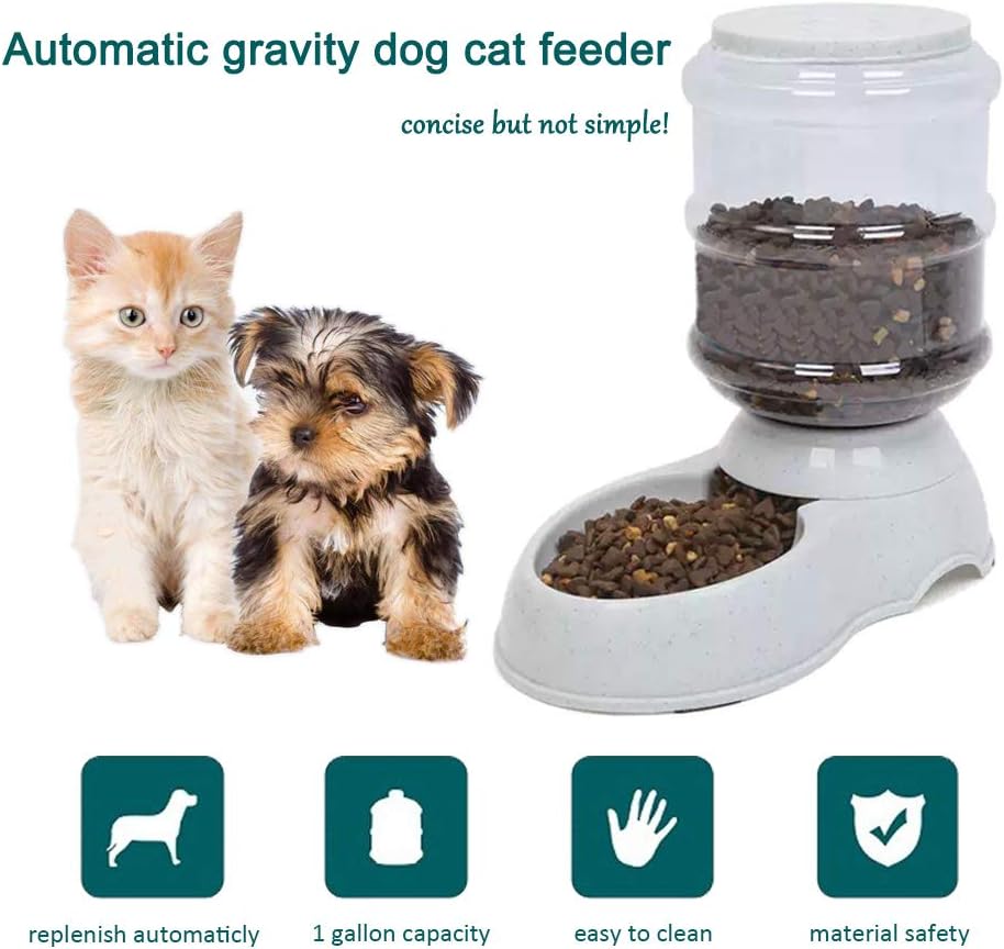 Kitchen & Dining : YNC Automatic Cat Feeder, 1 Gallon Cat Dog Food Dispenser, Durable Automatic Gravity Cat Dog Feeder, Practical Automatic Pet Feeder Food Dispenser for Cats, Small Dogs and Other Cute Small Pets : 