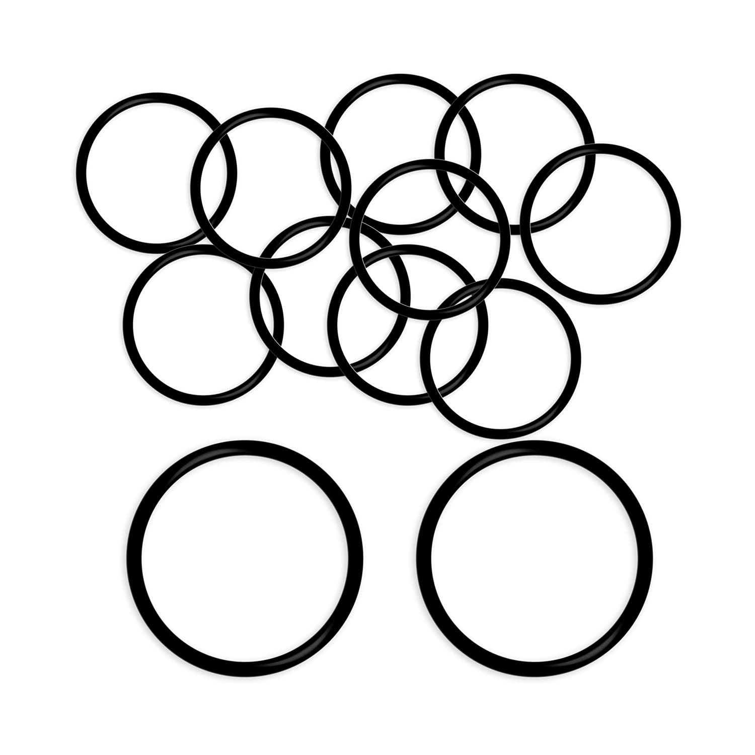 Othmro 10 Pcs Nitrile Rubber O-Rings, 70mm OD 60mm ID 5mm Width, Rubber Washers Metric Buna-N Sealing Gasket Rings, Black