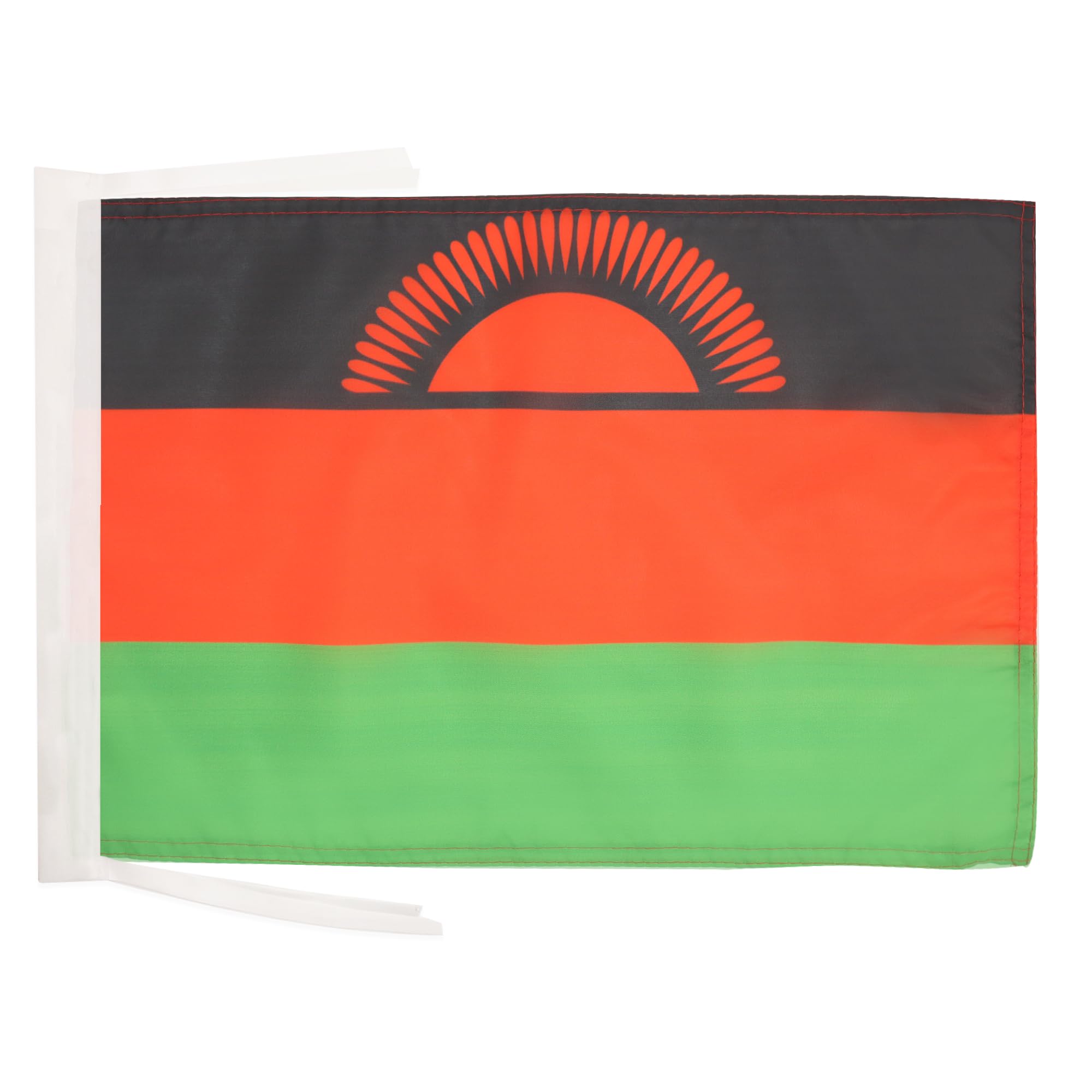 AZ FLAG - Malawi Flag - 18'' x 12'' - 100% Polyester Malawian Small Banner with Two Cords - Fade Resistant - Vivid Colors - 18x12 in - 45x30 Cm — image 1