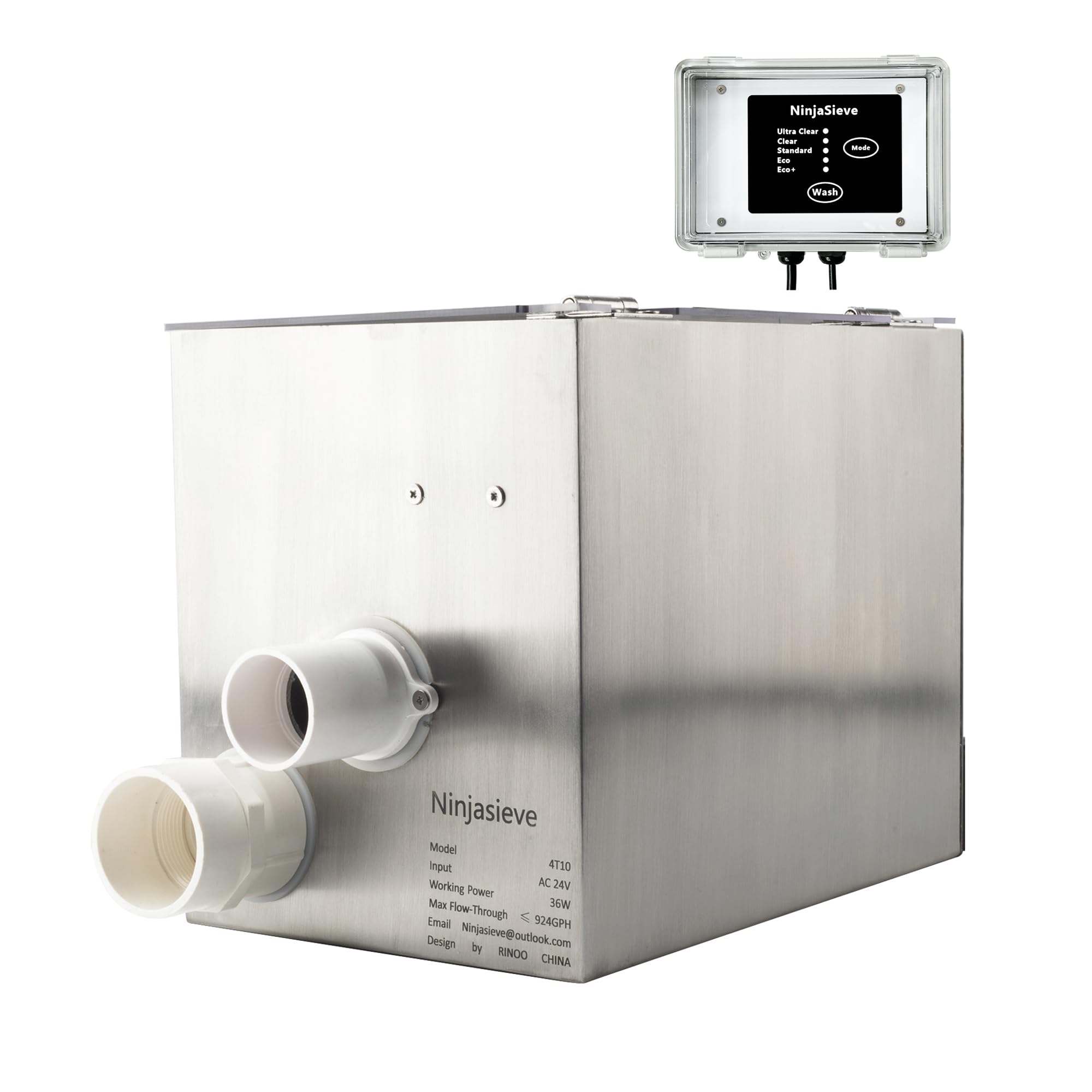 Photo 1 of RINOO RDF Automatic Rotary Drum Filter for Koi Tilapia Pond, Fish Farm,Aquarium,Hydroponics, Aquaculture, Aquaponics, with Mobile Control Box, Smallest Koi Pond Filter 4T10-2