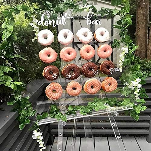 LUGUNU Clear Acrylic Donut Wall Stand Display Rack Wedding Patry Birthday Decorations (16 pillars)