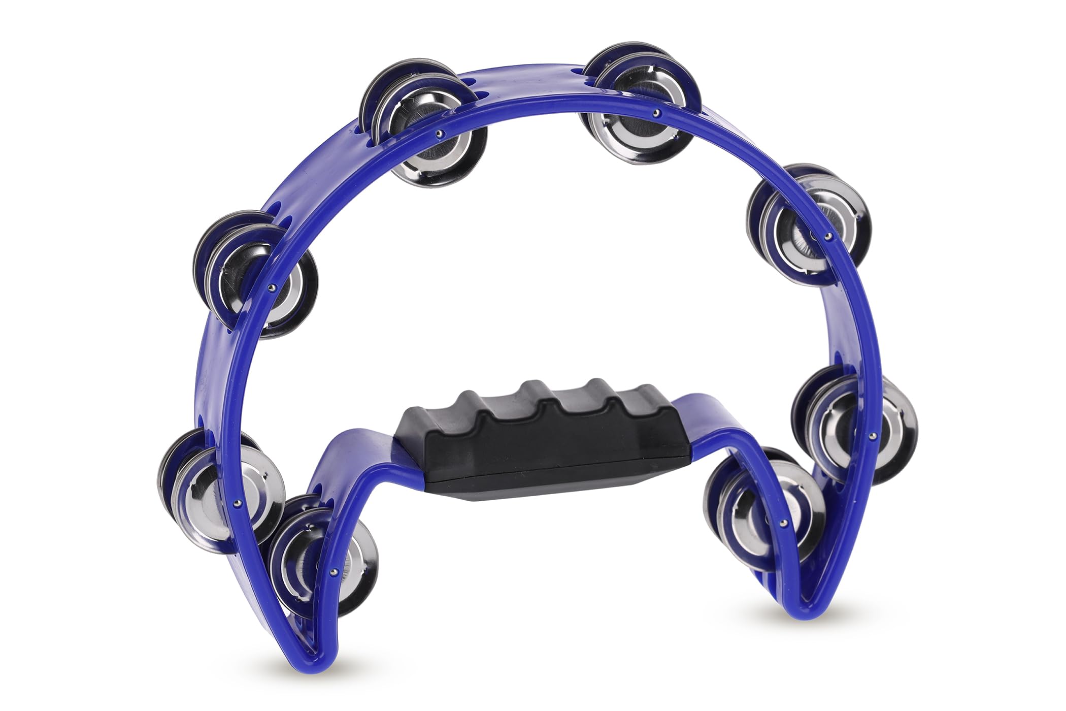 GEWA jingle wreath half moon - 16-pairs of chrome-plated jingles - double row - color blue