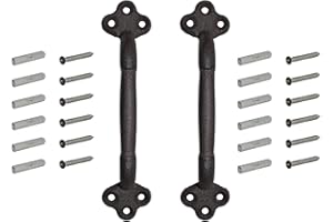 NUK3Y PRODUCTS K3 Rustic Cast Iron Gate Door Handle Pull Set of Two, Barn Door Handle, Antique Door Hardware