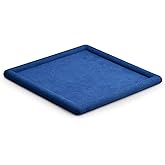 Oirlv Top Microfiber Jewelry Tray Square Nightstand Organizer Rings Earrings Necklace Trinket Storage Tray Showcase Jewelry Display (Blue)